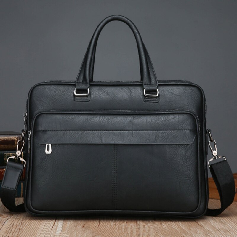Bolso maletín de hombre de de negocios famosa de cuero bolsas de mensajero de hombro bolso de oficina portátil