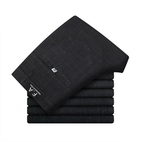 Mode Heren Jurk Broek Formele Broek Slanke Pak Plaid Broek Business Casual Plus Size Bruiloft Broek Past Mannen Broek: black 6638 / 28