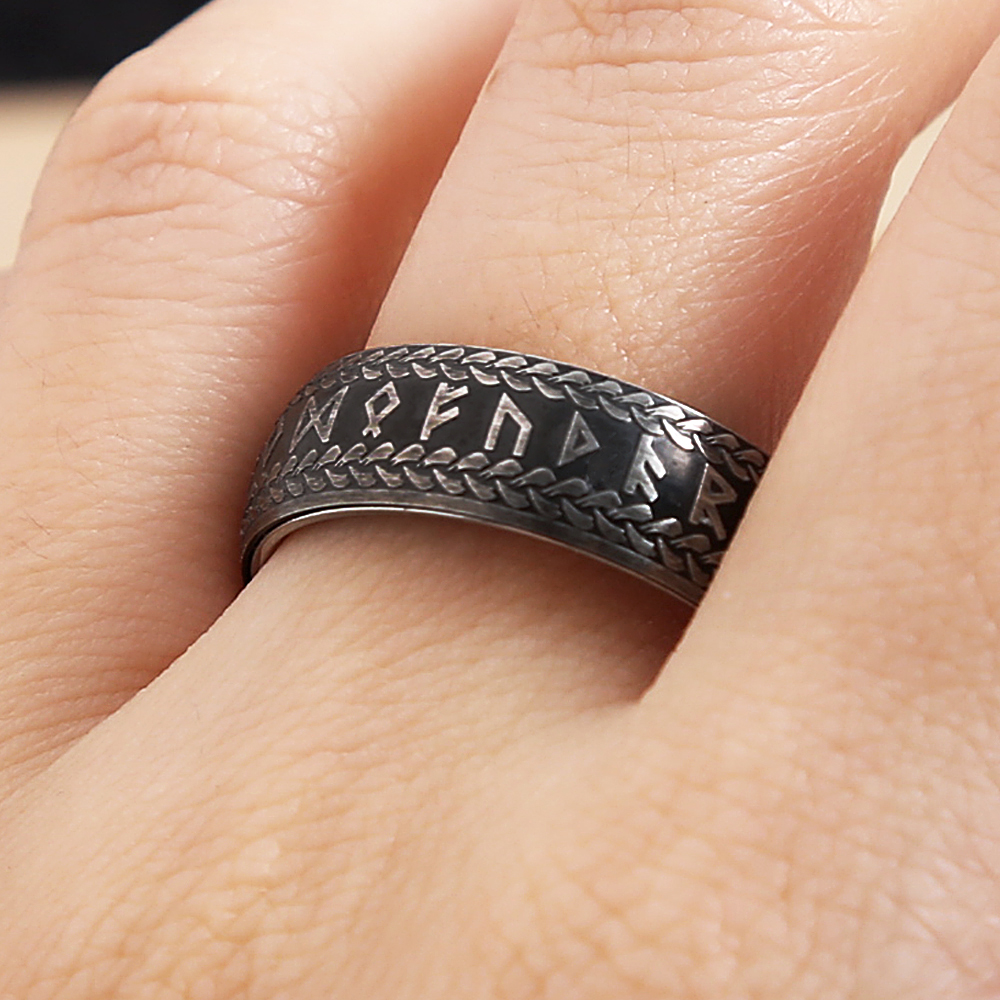 de anillos de runas vikingas Vintage a la para hombres y mujeres, anillo de acero inoxidable a la , amuleto para parejas, de joyería al por mayor