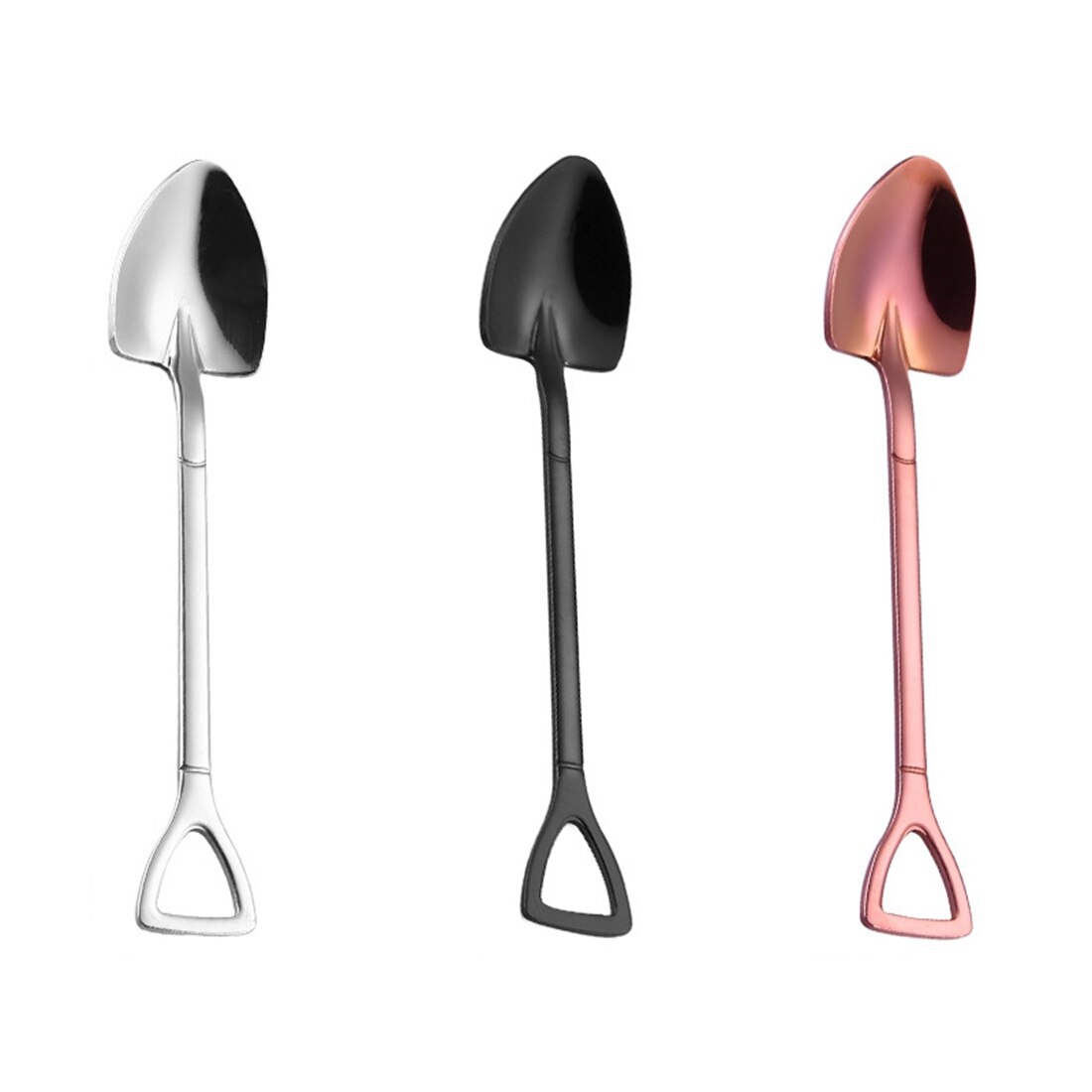 Acero inoxidable 304 de cuchara de Pala pequeña vajilla chapada en oro cuchara de café helado cuchara sopera de miel delicada