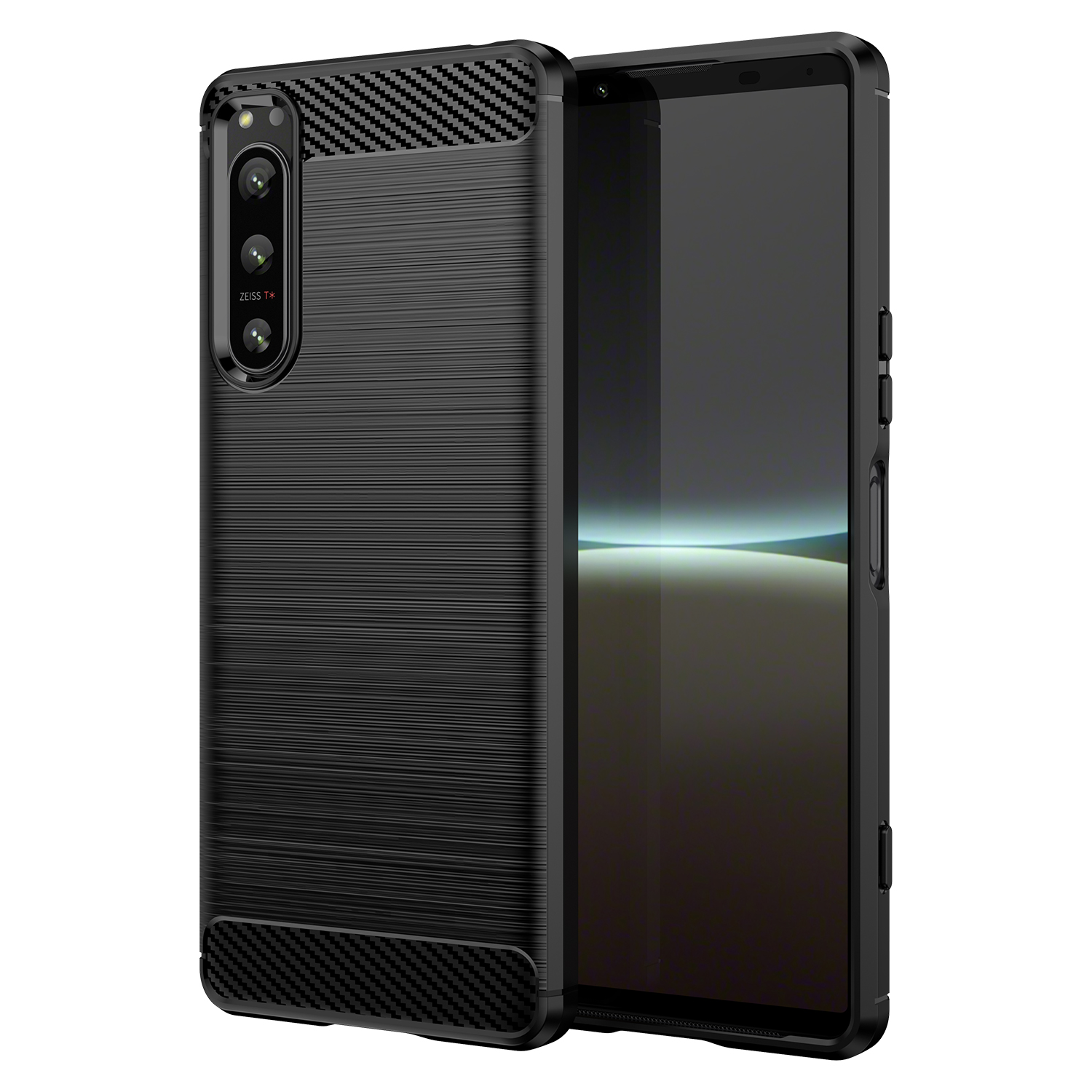 Para Sony Xperia 5 IV funda Xperia 5 IV cubierta a prueba de golpes suave silicona teléfono parachoques para Sony Xperia 5 IV III II 5 Fundas 6,1 pulgadas: Acrílico / Negro