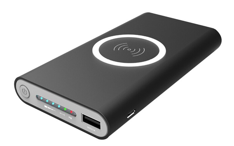 20000mAh Portable External Battery Power Bank Qi Wireless Charger PowerBank For iPhone X 8 Plus Samsung S10 S9 S8 Poverbank: Black