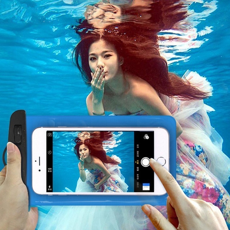 Touch vandtæt mobiltelefon tasker pvc universal mobiltelefon tør pose dække svømning dykning opbevaring taske telefon taske taske 105 x 175mm