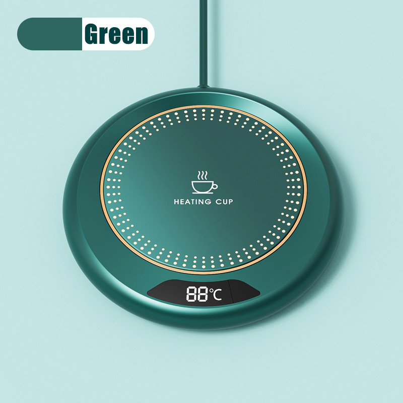 1PC Thermostatic Heating Coaster USB Home Heating Coaster 3-speed Adjustment Heating 55 Degrees Constant Temperature: green