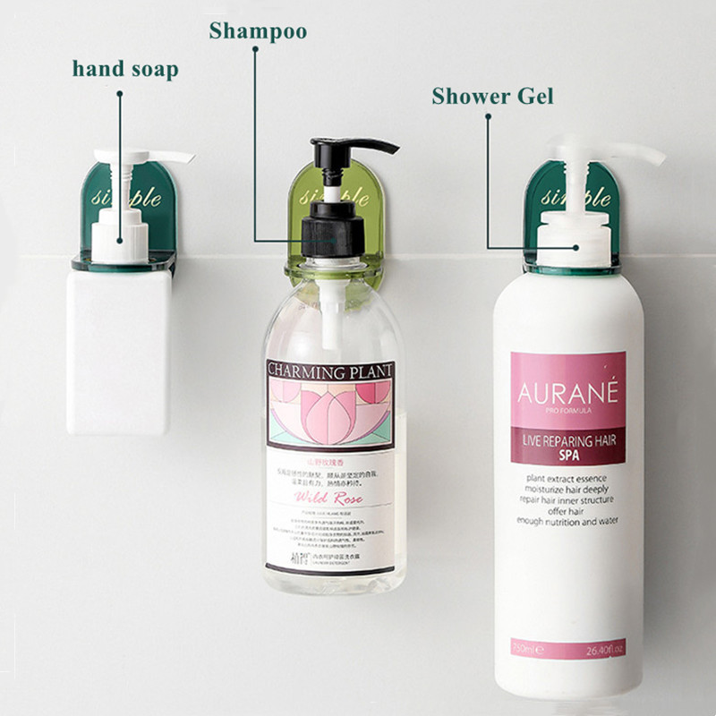Porte-bouteille de douche mural, support de Gel de douche réglable, étagère de salle de bains, porte-shampoing, support de rangement de savon à main, crochet autocollant