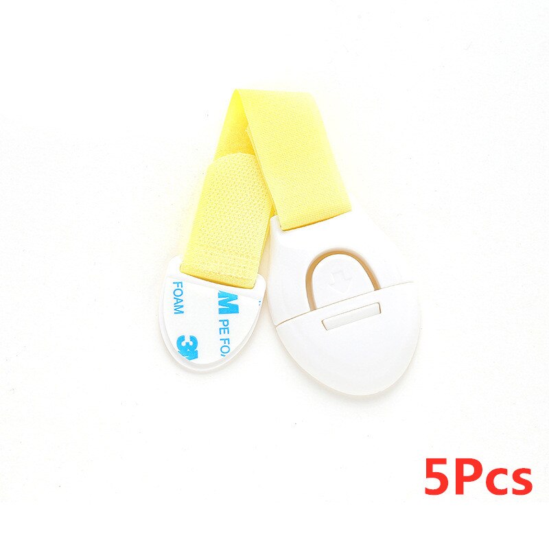 5Pcs/Lot Child Lock Protection Of Children Locking Doors For Children's Safety Kids Drawer Door Toilet Cabinet Cupboard Safety: Yellow