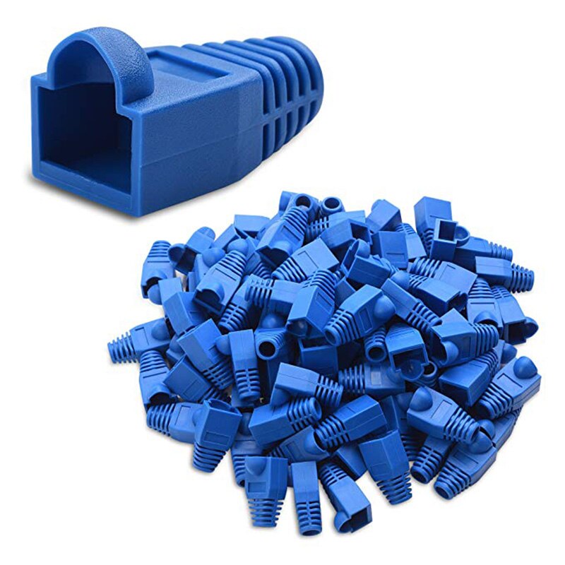 100 peças cabo de rede ethernet cat6 cat5 colorido conector rj45 tampas bota de alívio de tensão