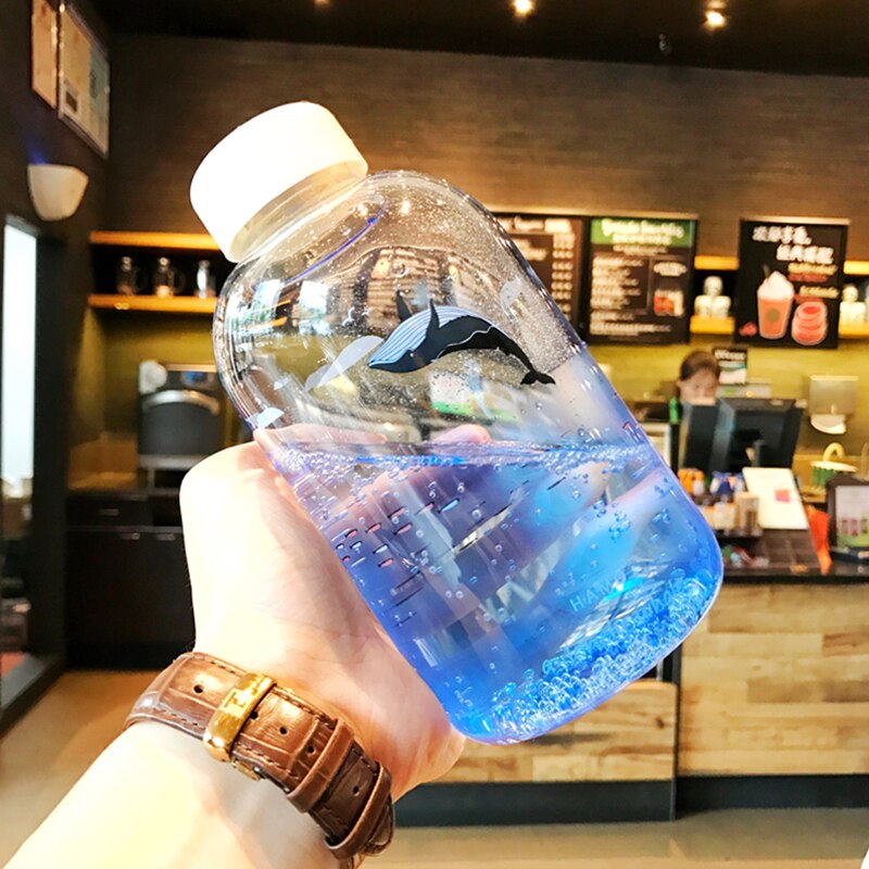 Ocean gradient farver vandflasker gennemsigtigt glas vandflaske høj kapacitet lækagesikre rejser sports vand kopper