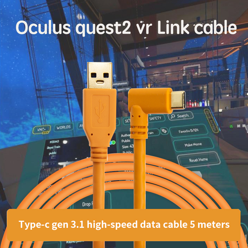 Schnellladekabel für oculus quest 2 vr headset, datenübertragungsende – usb  c 90 winkelstecker