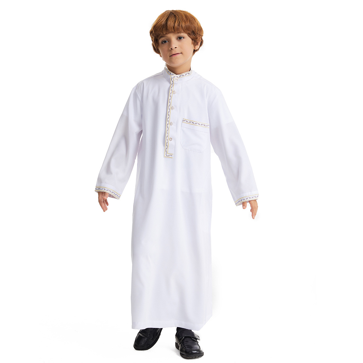 Moslim Jongens Gewaad Jurk Saudi Djellaba Pocket Arabia Abaya Kaftan Jubba Thobe Islam Eid Ramadan Djellaba Morocco Caftan Abaya: XL / WHITE