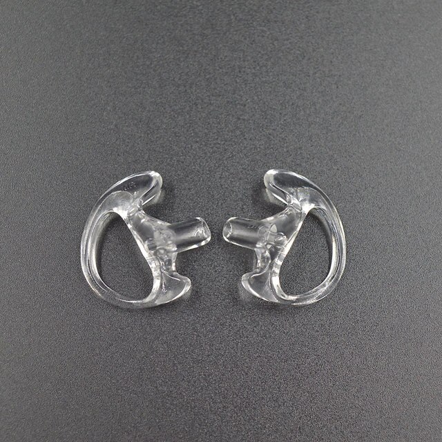 Moules d&#39;oreille, 2 pièces, Radio bidirectionnelle, oreillettes de remplacement, insertion pour Tube de bobine acoustique, kits audio, accessoires pour écouteurs,: 1 pair M / Transparent