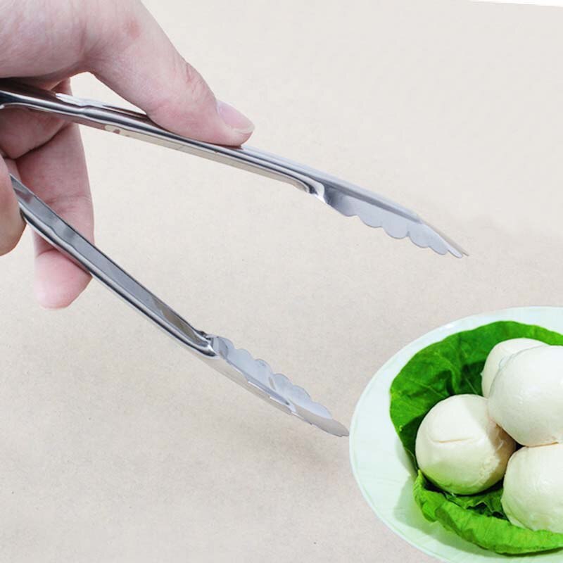Rvs Tang Met Slot Grip Voor Keuken Eten Groente Bbq Grill DFDS889