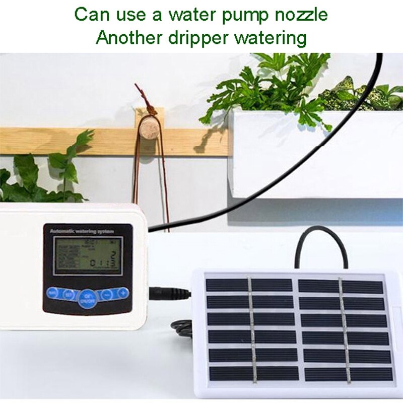 Automatic Watering Device Solar Double Pump 12 Flow Regulator Smart Timing Drip Irrigation Atomizing Watering Device: Default Title