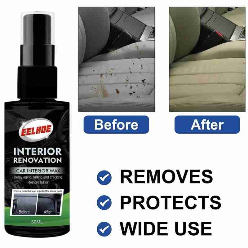 30ml Automotive Interior Refurbishing Spray Plastic Parts Wax Retreading Agent Renewed Plastic Restore