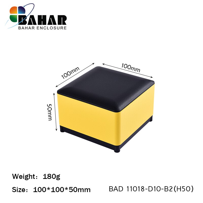Bahar 100 x 100 x 50mm desktop aluminium etui. elektronisk udstyr instrumentkasse. metal case.diy junction box dårlig 11018-h50