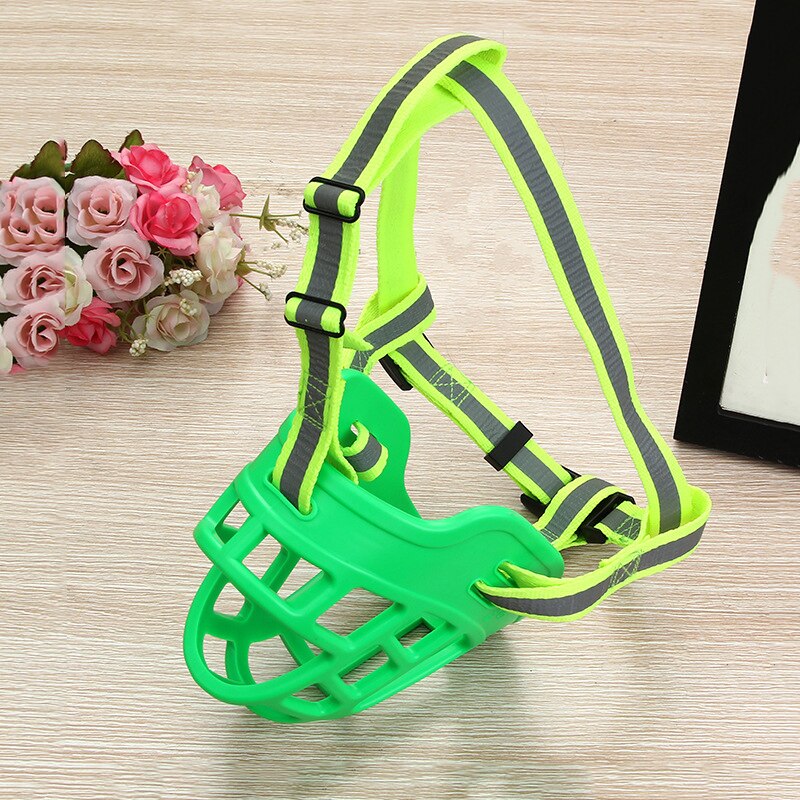 Siliconen hondenmuilkorfmasker, anti-bijt, reflecterende muilkorven voor huisdieren, verstelbare anti-blaf mondbedekking, kleine middelgrote grote honden