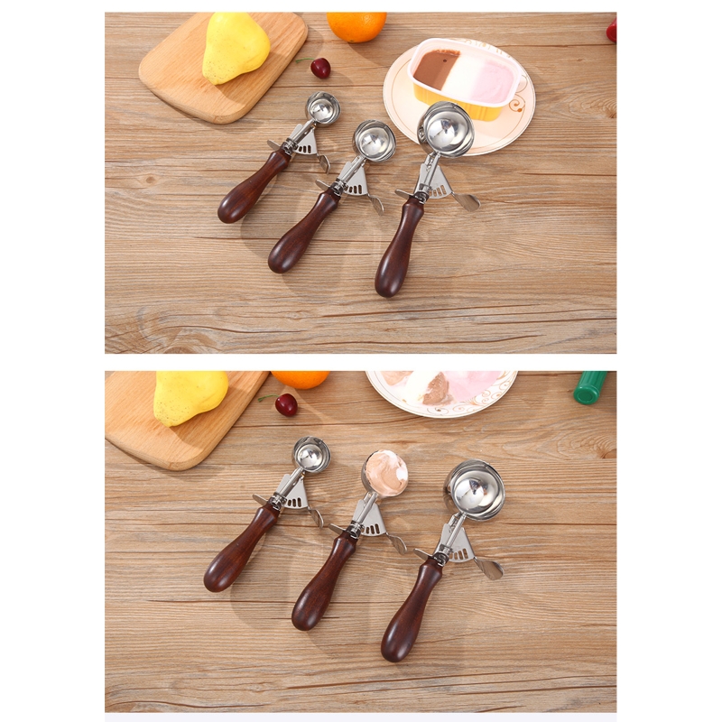 Ice Cream Scoops with Trigger Stainless Steel Cookie Scoop for Baking Cookie Ice Cream Cupcake Muffin Meatball S/M/L