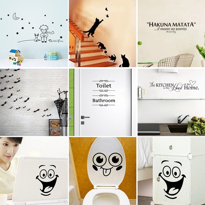 Art Words Quote Wall Sticker Home Decoration bedroom Vinyl Decals Art Sticker Wall Poster Bathroom Toilet Wall Sticker Wallpaper