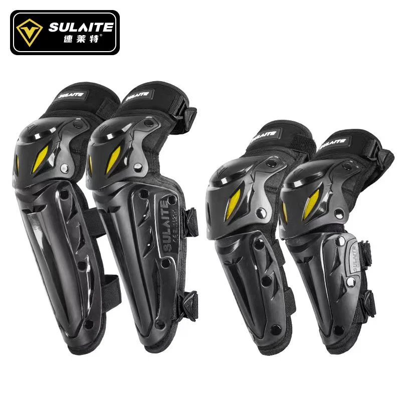 Ginocchiere per Moto ginocchiere e parastinchi regolabili per adulti, protezioni per le ginocchia equipaggiamento protettivo per ATV Moto Skateboard Skating: Oro