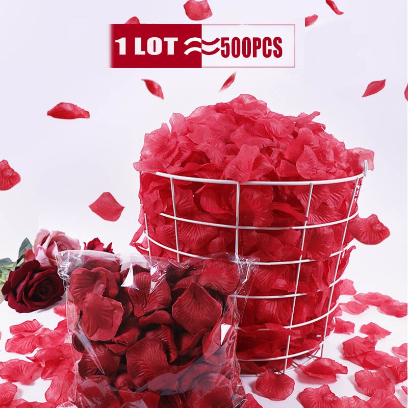 500Pcs/Lot 5*5cm Silk Rose Petals Gold Red 14 Colors Wedding Petale De Rose Mariage Romantic Artificial Rose Flower Petals