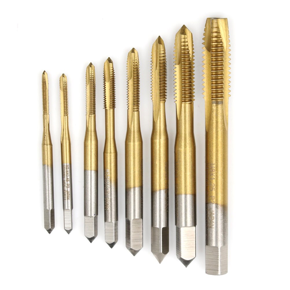 Handborr borrkronor hss 4342 skruv spiral spetsgänga  m2 m 2.5 m 3 m 3.5 m 4 m 5 m 6 m 8 metallbearbetning hex skaft maskinkranar sats metrisk kontakt