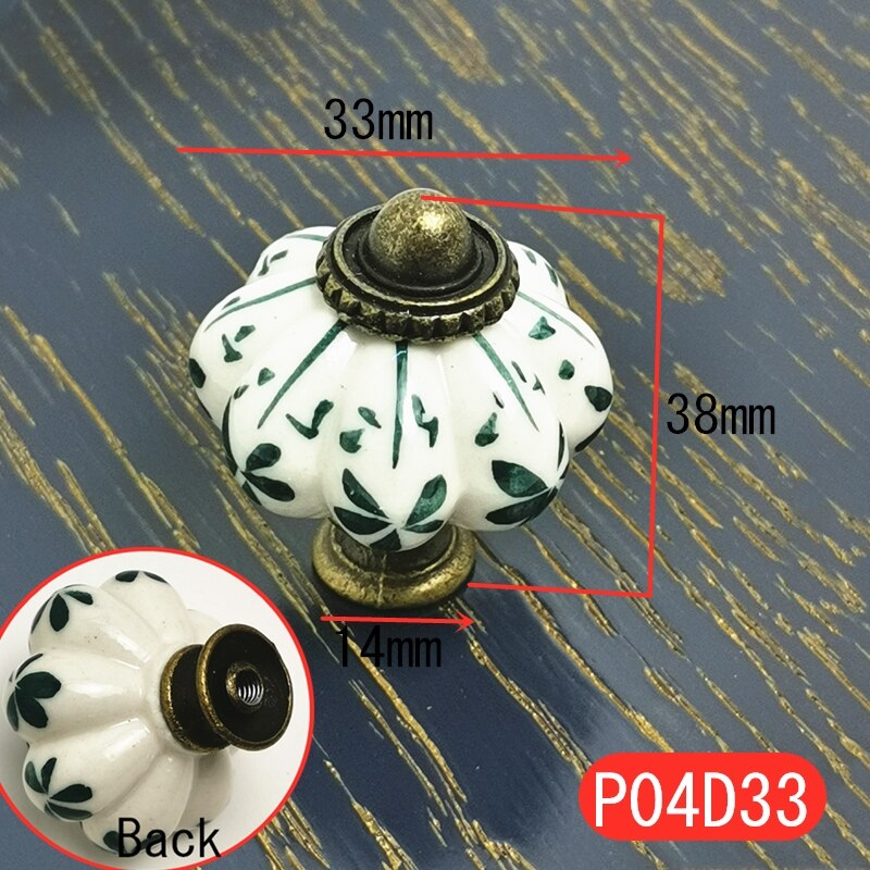 5Pcs Keramische Pumpkins Keuken Kast Kast Kledingkast Lade Handvat Dresser Deur Trekt Met Schroef Meubels: P04D33