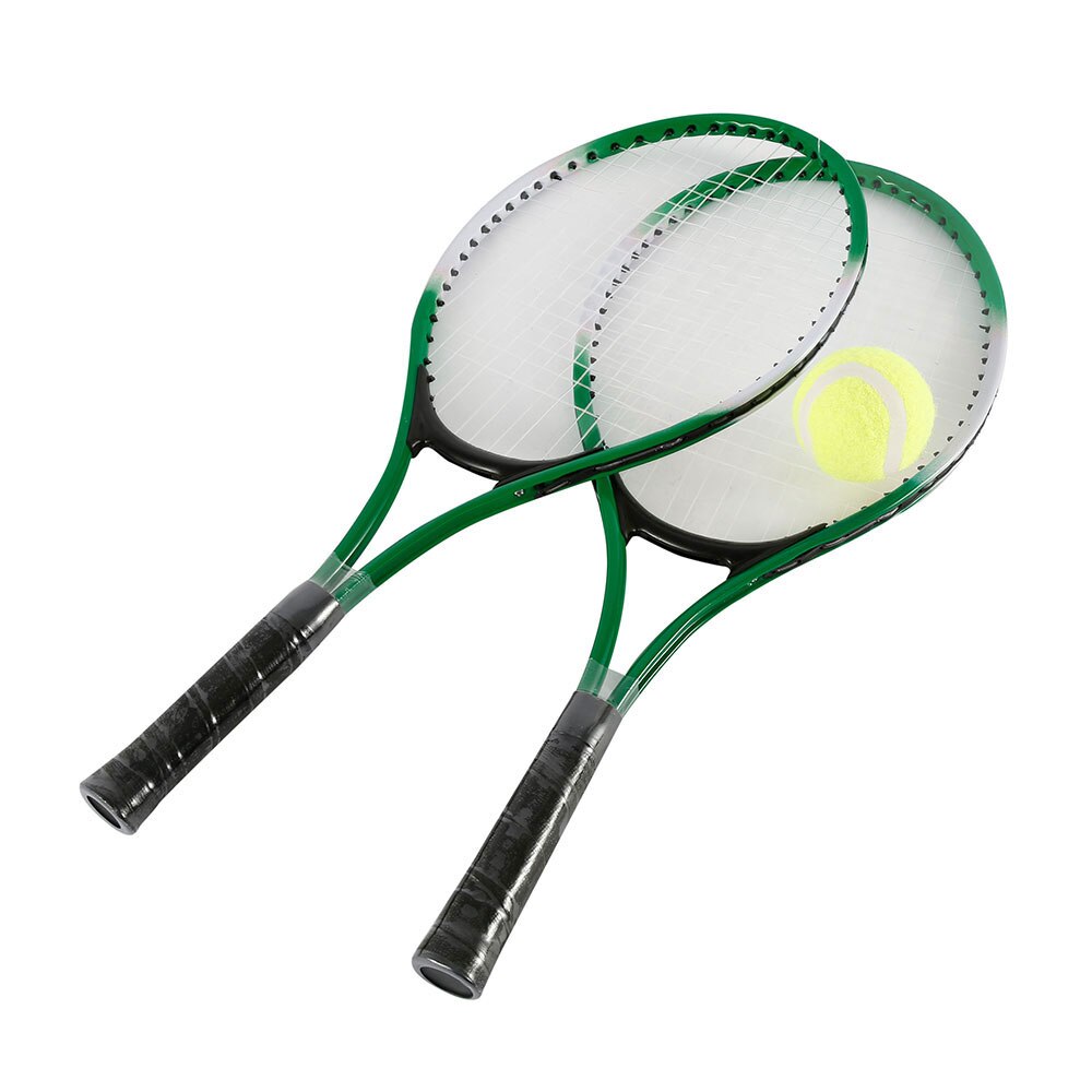 2 stk/sæt 21- tommer børnetennisketchere til træning ultra let tennisketcherpakke badmintonrygsæk: Grøn