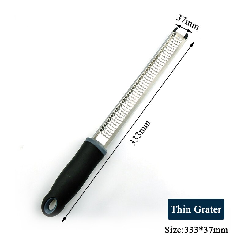 Mill Cheese Grater Stainless Steel Lemon Zester Citrus Ginger Garlic Grater Long Handle Vegetables Kitchen Tool Manual Slicer: 02 33.3x3.7cm  Thin