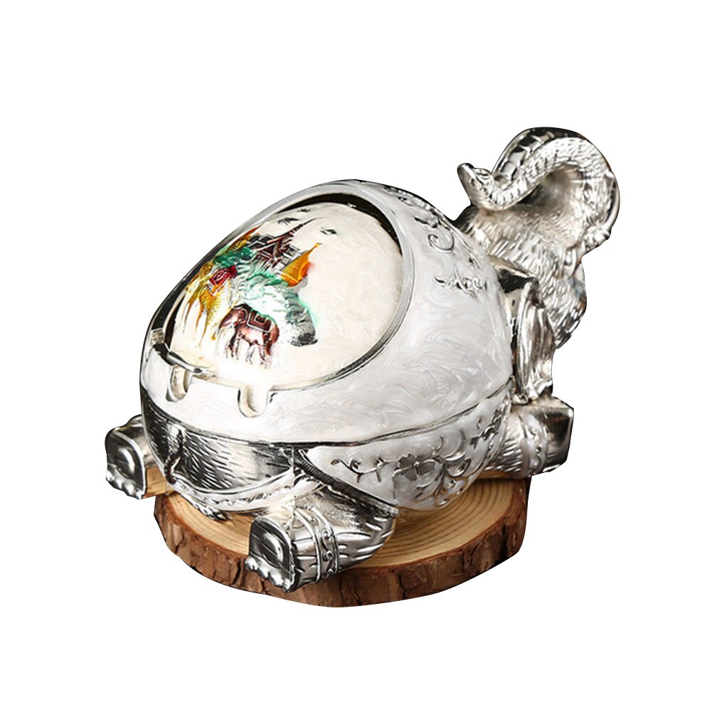 éliminateur d'odeur bureau coupe-vent éléphant forme avec couvercle cendrier en métal salon intérieur extérieur bureau Vintage sculpté à la main: D