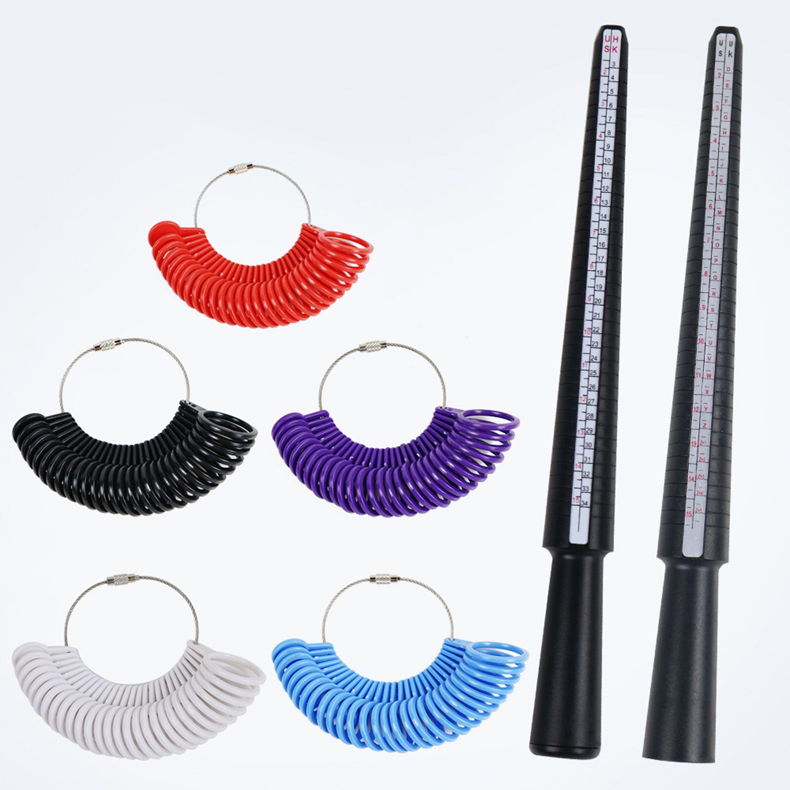 Finger Sizers Gauge Kit Finger Sizing Ruler Ring Stick Jewelry Making Tools Portable Measurement Equipment DIY Measuring Tool