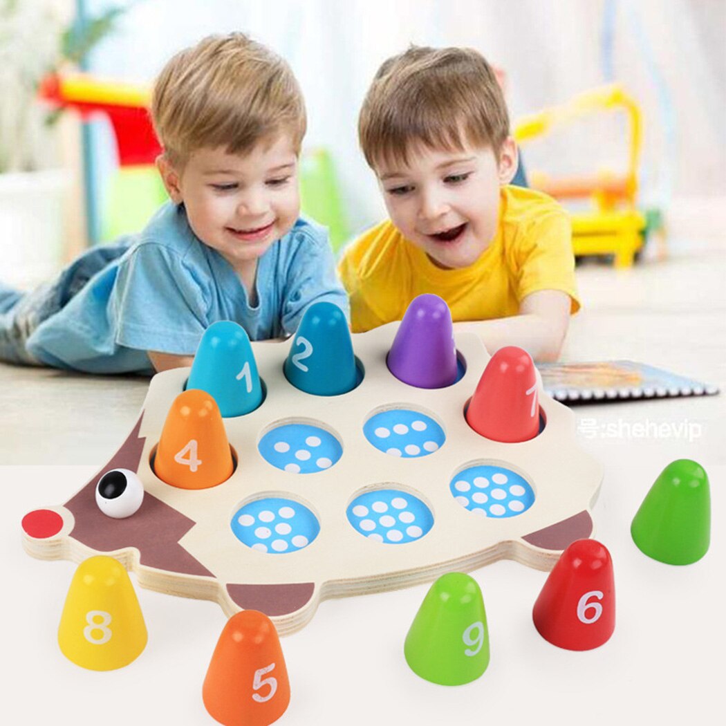 3D Wooden Hedgehog Puzzle - Math Learning Toy for Toddlers & Kids