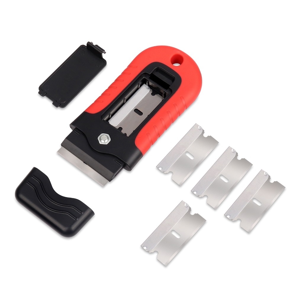 Foshio keramische glas oven verf schraper +5 stuks mes vinyl wrap auto sticker lijm verwijderen wisser huishoudelijk schoonmaakgereedschap