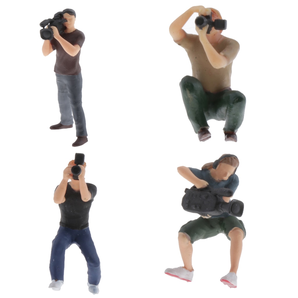 1/64 paparazzi fotograaf karakters mini figuur mensen model groep decor