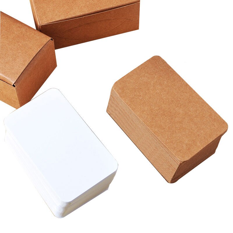 100 Sheets/box DIY Word Cards Blank Post Card Kraft Thick Double-sided paper word Sketch Doodle