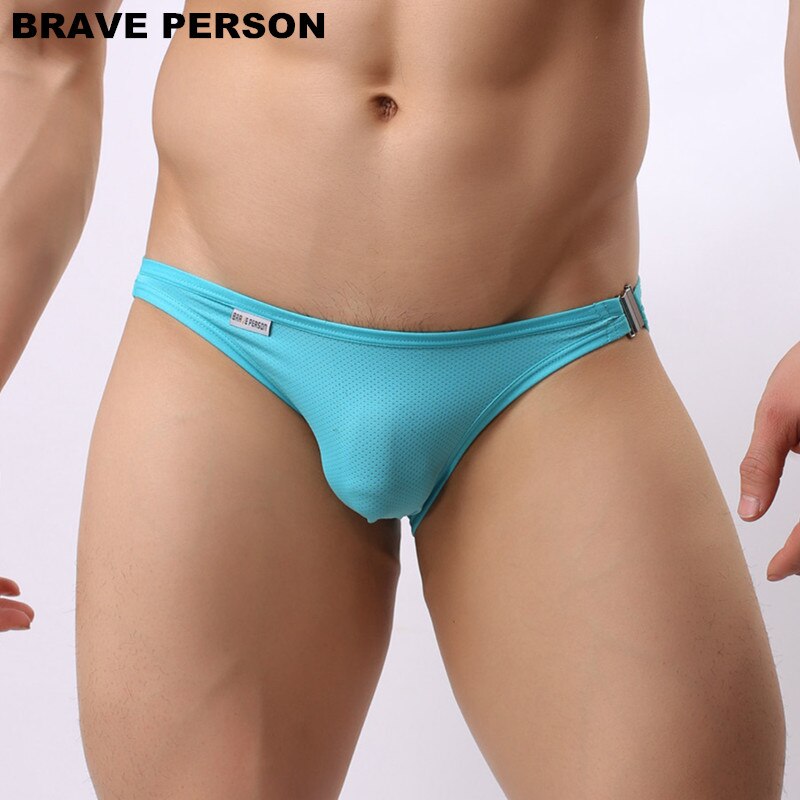 Brave Person Brand Men&#39;s Briefs Sexy Underwear Bikini Side Metal Buckle Underwear Men Briefs B1146