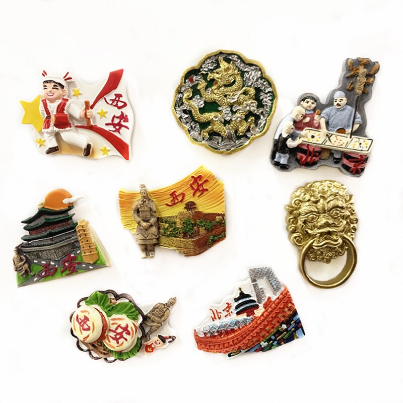 China Stijl Koelkast Sticker Magneten Beijing & Xian Reizen Souvenir Collectie Woondecoratie