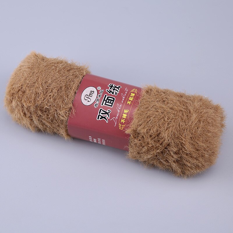 100g/ pelotes de fil à tricoter à la main double face à poils longs en vison doux et cachemire, 100%  fils à crocheter en nylon  jk497 fausse fourrure, corail et velours