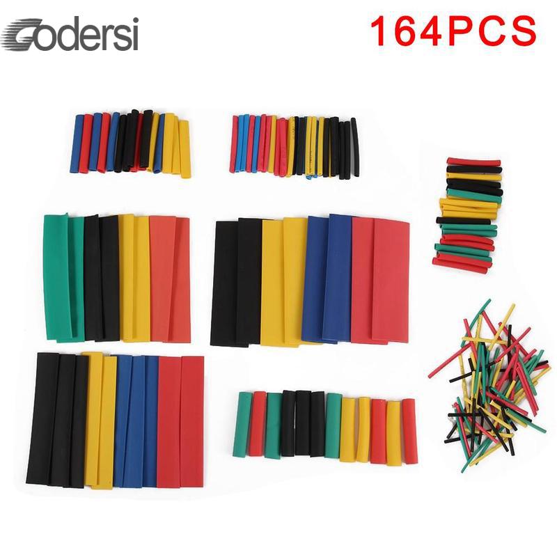 164 unids/set Tubo termorretráctil ignífugo Tubo termorretráctil conjunto de cables de alambre mangas tubo retráctil Kit surtido