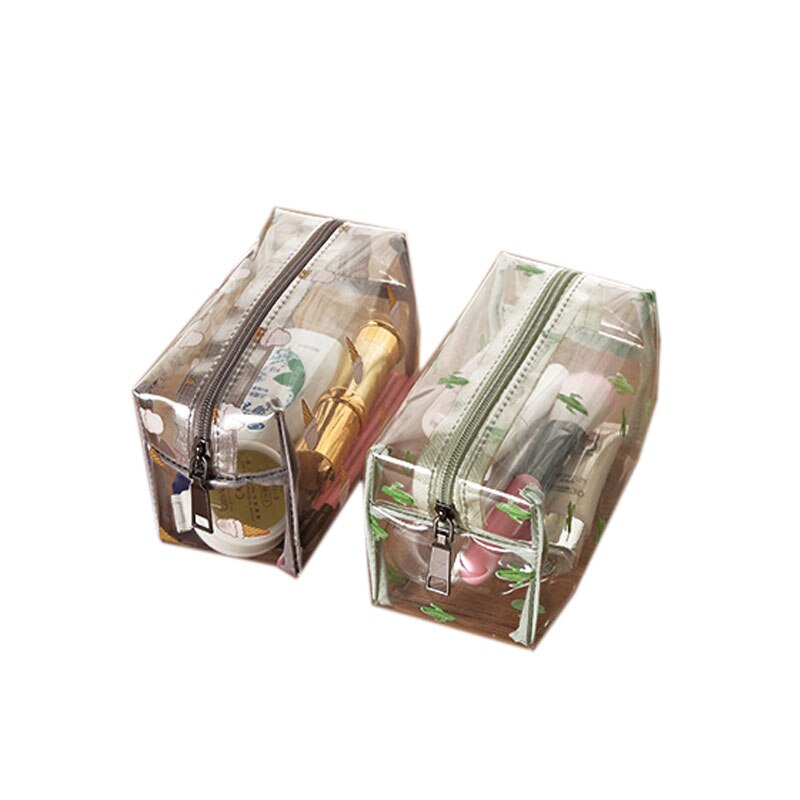 Durable Wasserdicht PVC frauen Reise Kosmetik Tasche Verdickt Transparent Multi Zweck Zipper Make-Up Tasche