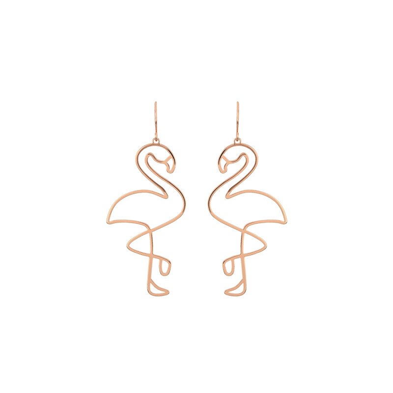 Personality Trend Irregular Geometric Earrings Street Shooting Flamingo Earrings Summer Fresh Female Earrings