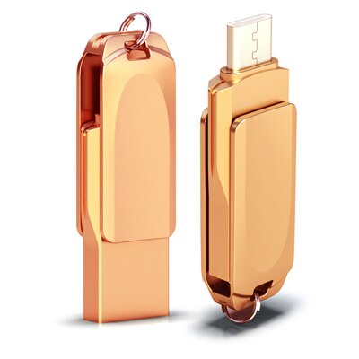 360 Rotation Pendrive OTG Type C 32GB 16GB 128GB USB Flash Drive Type C For Smart Phone Tablet 64GB Pen Drive For Android Phone: 128GB / TCV10Rose Gold