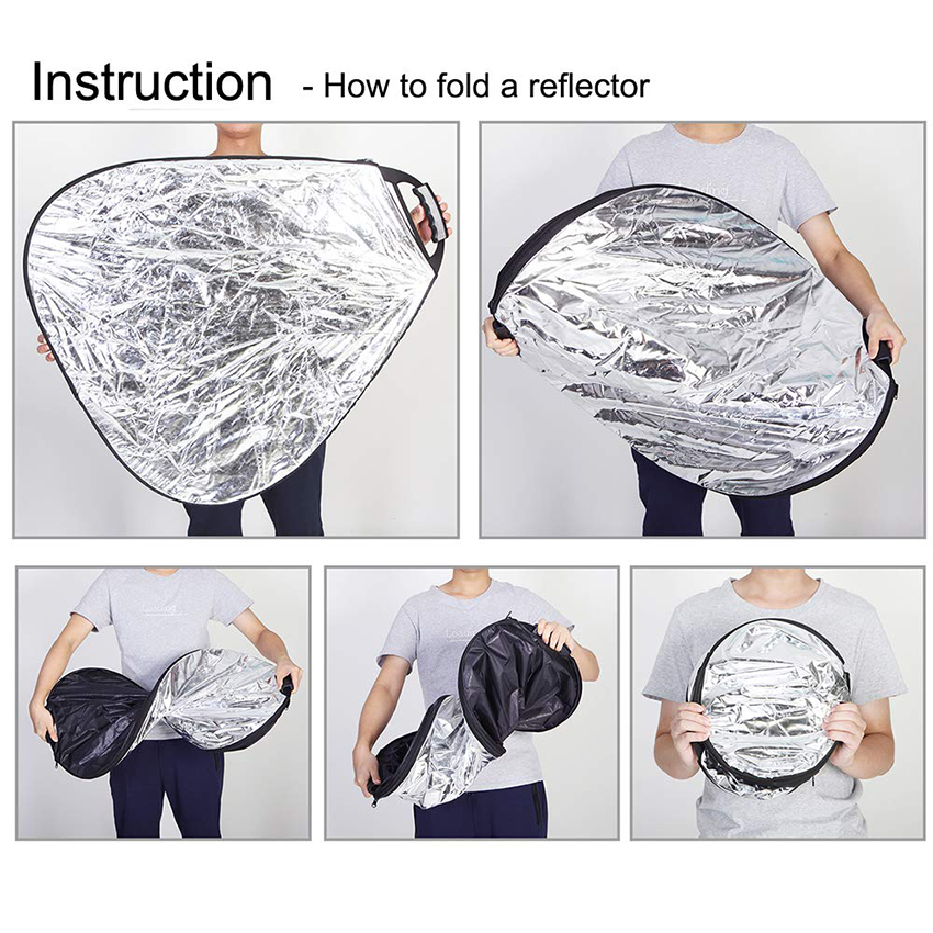 Selens 80CM 5 in 1 Reflector Photography Portable Light Reflector with Carring Case for photography photo studio accessories