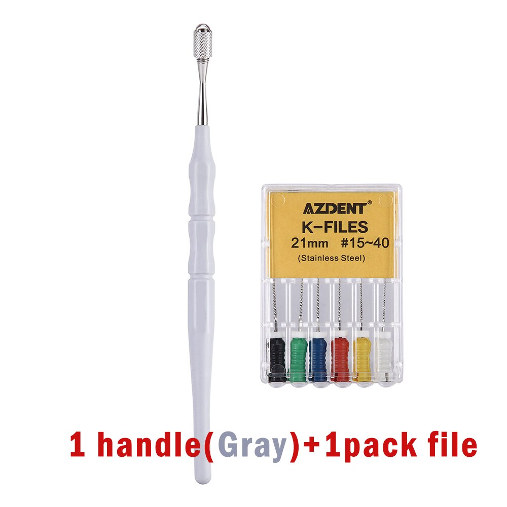 1pc Azdent Dental Endodontic File Holder Dental Hand Use files Endodontic Instruments Just for H/K/R/C+File: Gray handle