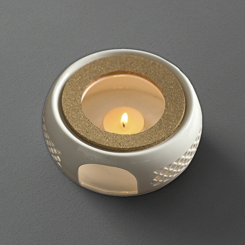 Scaldino per teiera con cuscino in sughero base per scalda tè base per riscaldamento a candela supporto per tè adatto per tè e caffè ecc