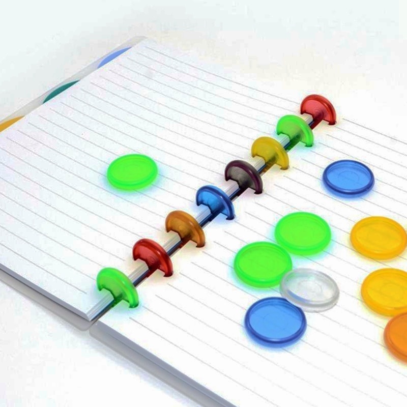 100 sztuk kolorowe Disc Binder dla Discbound notebooki/Planner 24/28mm grzyb otwór luźny liść wiążące Discbound dyski