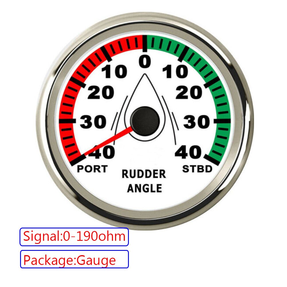 STBD-PORT Pack of 1 Rudder Angle Indicator with Sensor 85MM Gauge Sail Boat Rudder Angle Meter Red Backlight 0-190ohm Meter: WS gauge
