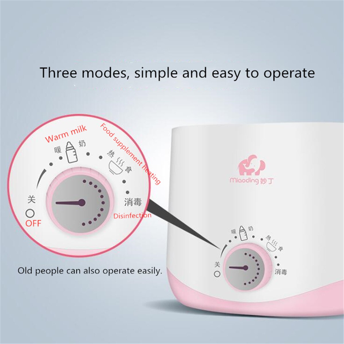 Double Bottle Sterilizer Milk Warmer for Breast Milk Feeding Baby Food Intelligent Thermostatic System