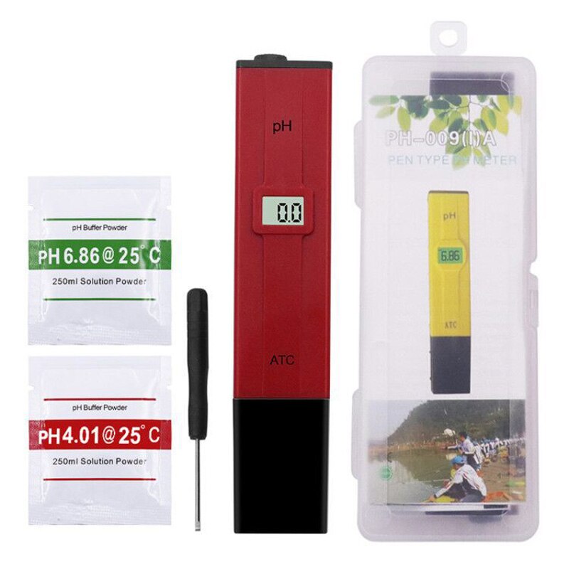 Digital PH Meter With ATC Tester for Water Food Aquarium Pool Hydroponics Pocket Size PH TesterAquarium Pool Water Monitor: YELLOW