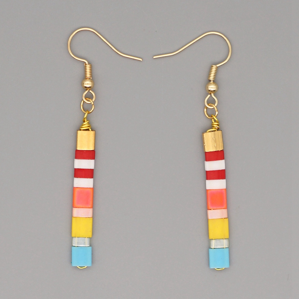 Go2boho Boho kolczyki dla kobiet Rainbow Tila kolczyki z koralików biżuteria Miyuki kolczyki z koralików biżuteria czeski Pendientes prezent: TLE200010E