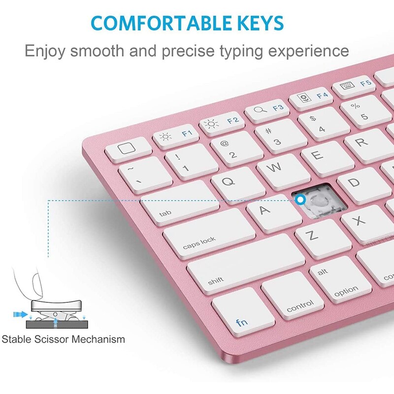 Bluetooth-toetsenbord en muiscombinatie, draadloos toetsenbord en muis voor ipad pro/air/ipad/iphone, ios 13 en hoger